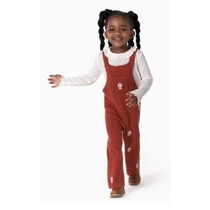 Gerber Modern Moments Toddler Girl Casual Ruffle Top & Overall Set 2-Piece 5T
